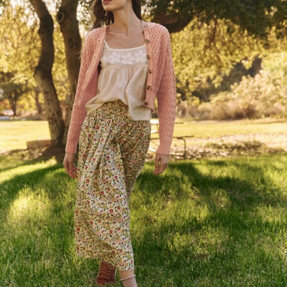 The Great Stable Cardigan Natural Dyed Acacia Pink - Picture 1 of 2